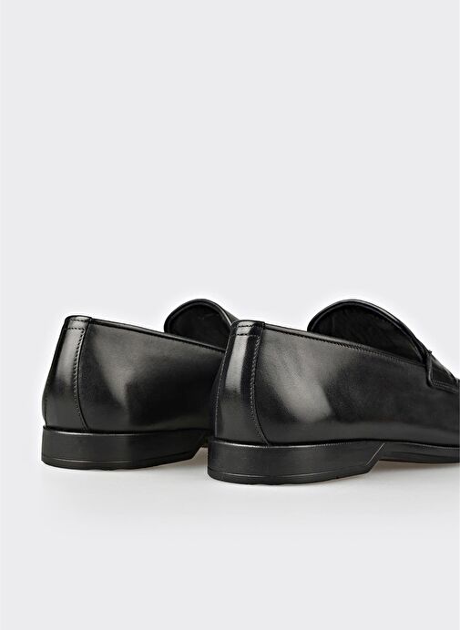 Siyah Deri Erkek Klasik Ayakkabı - Görsel 6