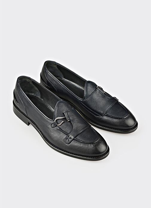 Lacivert Deri Erkek Klasik Ayakkabı - Görsel 3