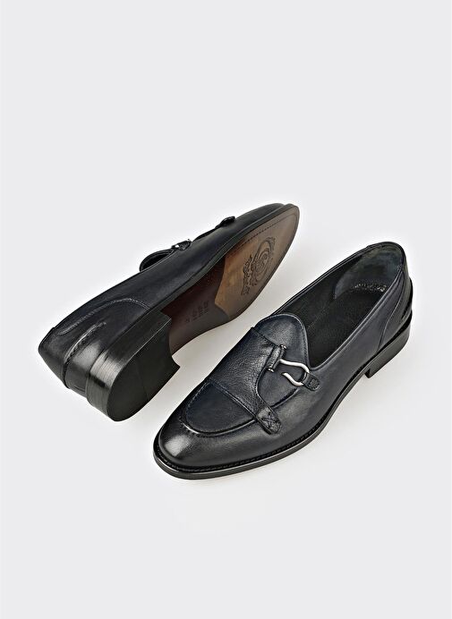 Lacivert Deri Erkek Klasik Ayakkabı - Görsel 4