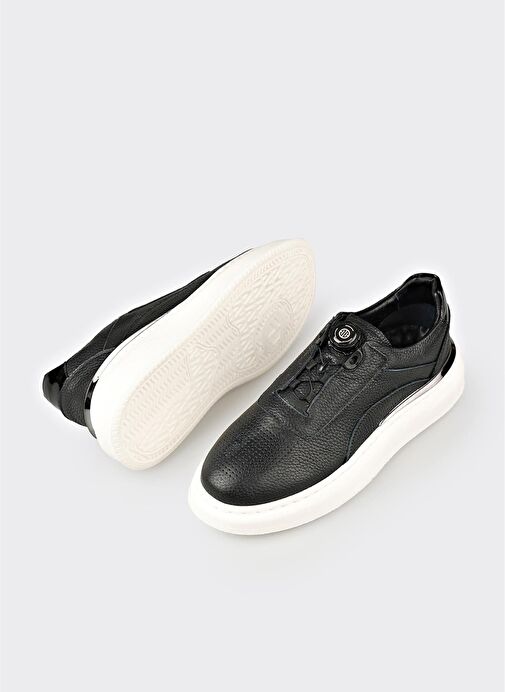 Siyah Deri Erkek Spor Ayakkabı - Görsel 4