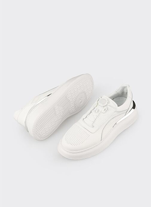 Beyaz Deri Erkek Spor Ayakkabı - Görsel 6
