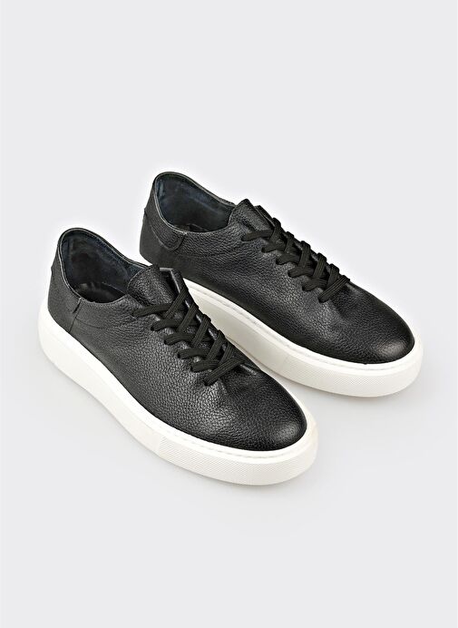 Siyah Deri Erkek Günlük Ayakkabı - Görsel 3