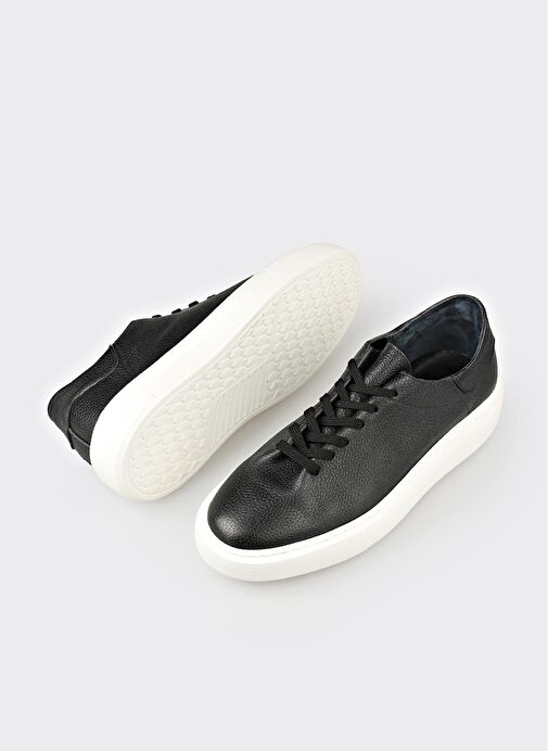 Siyah Deri Erkek Günlük Ayakkabı - Görsel 4
