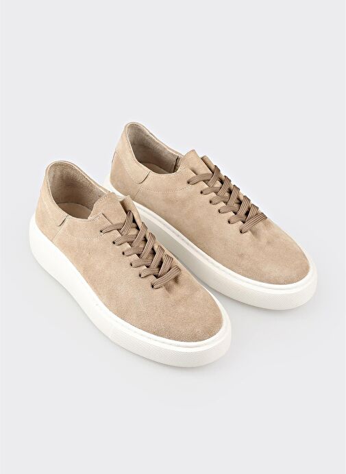 Bej Deri Erkek Günlük Ayakkabı - Görsel 3