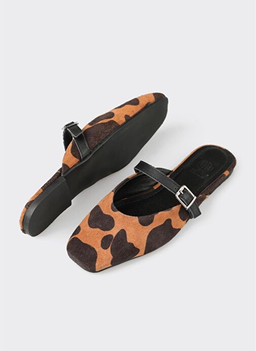 Taba Deri Kadın Terlik - Görsel 4