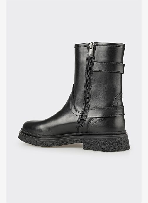 Siyah Deri Kadın Günlük Bot - Görsel 4
