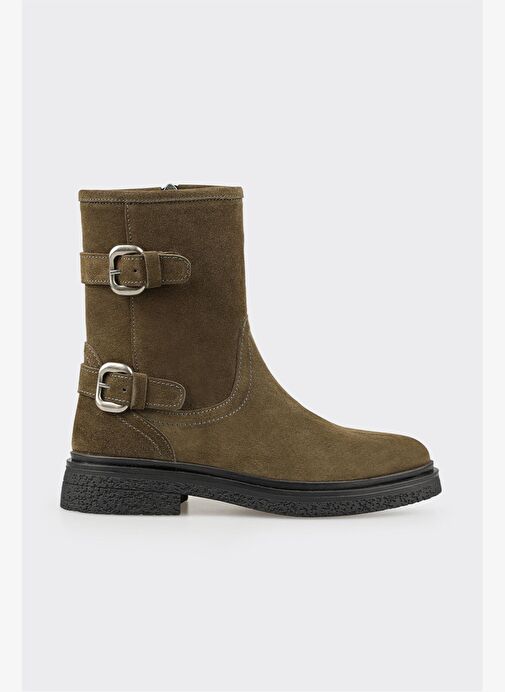 Yeşil Deri Kadın Günlük Bot - Görsel 2