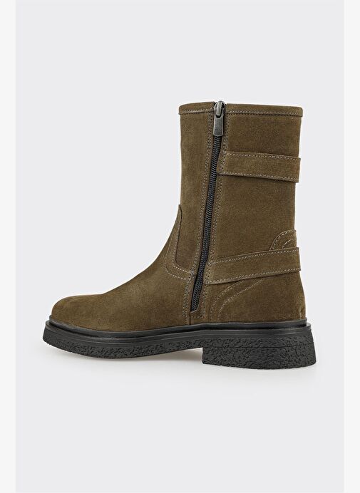 Yeşil Deri Kadın Günlük Bot - Görsel 4