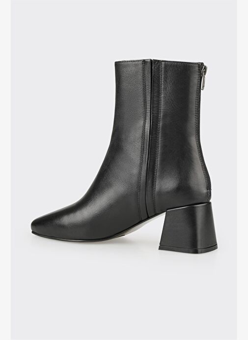 Siyah Deri Kadın Klasik Bot - Görsel 4