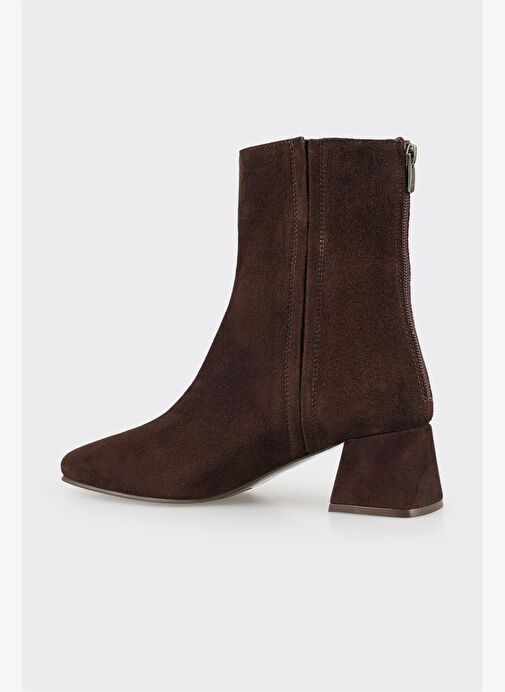 Kahve Deri Kadın Klasik Bot - Görsel 4