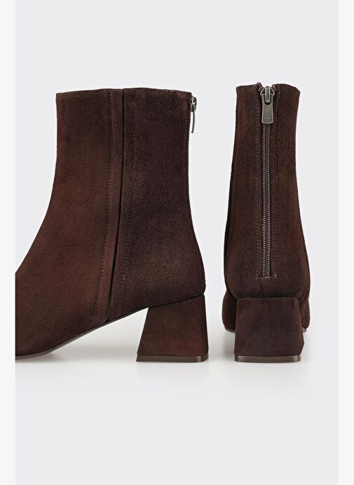 Kahve Deri Kadın Klasik Bot - Görsel 5