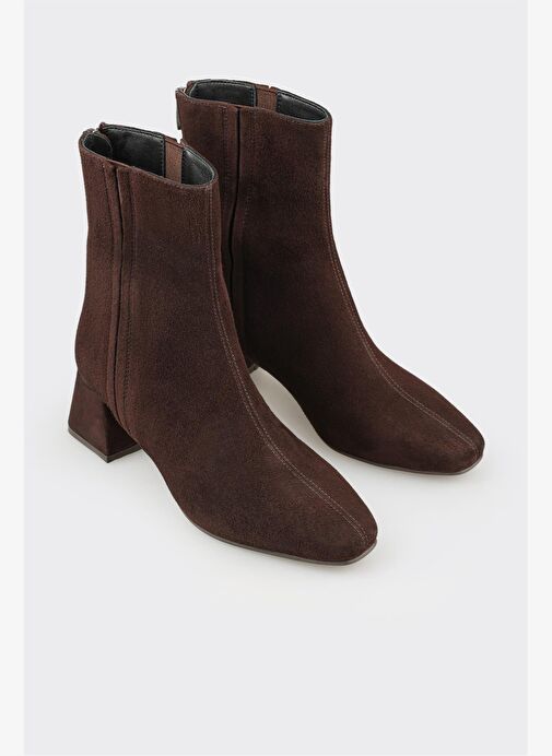 Kahve Deri Kadın Klasik Bot - Görsel 3