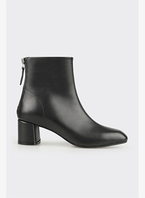Siyah Deri Kadın Klasik Bot - Görsel 2
