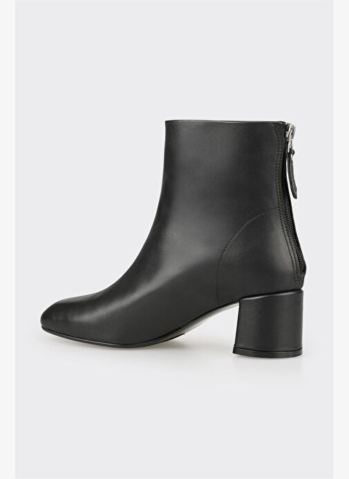 Siyah Deri Kadın Klasik Bot - Görsel 4