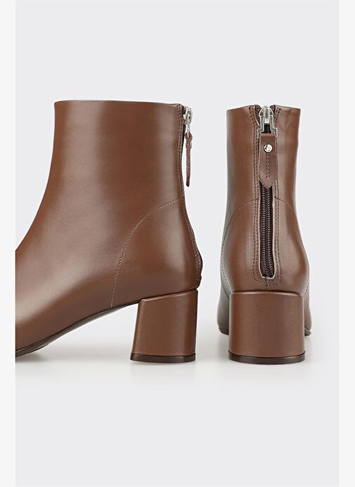 Kahve Deri Kadın Klasik Bot - Görsel 5