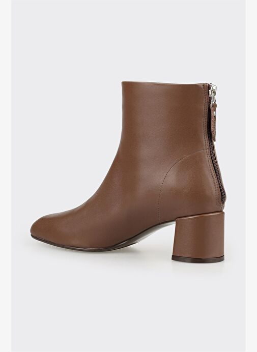 Kahve Deri Kadın Klasik Bot - Görsel 4