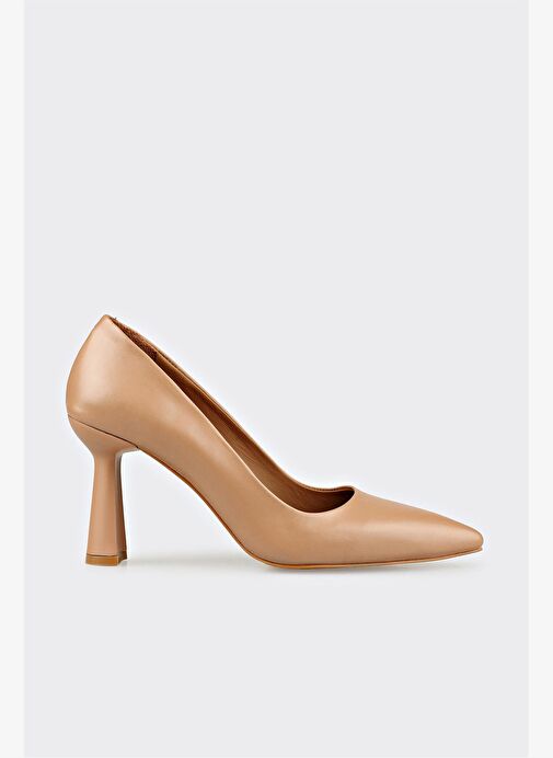 Naturel Deri Kadın Topuklu Ayakkabı - Görsel 2
