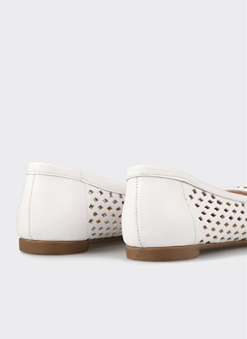 Beyaz Deri Kadın Günlük Ayakkabı - Görsel 6