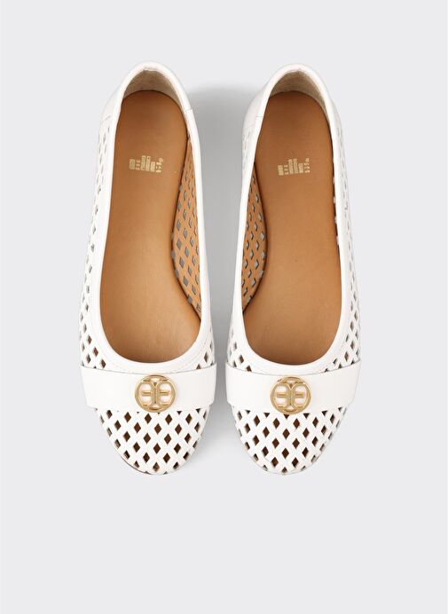 Beyaz Deri Kadın Günlük Ayakkabı - Görsel 5