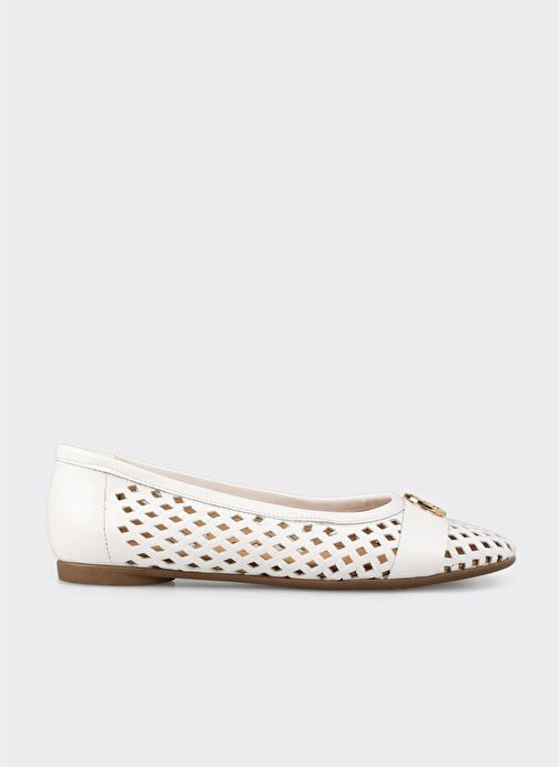 Beyaz Deri Kadın Günlük Ayakkabı - Görsel 2