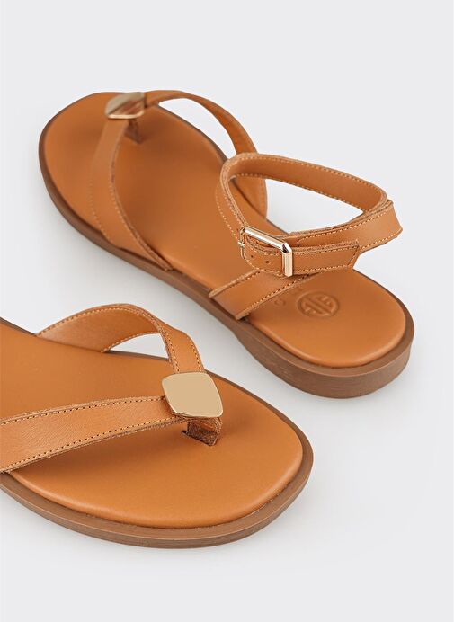 Taba Deri Kadın Sandalet - Görsel 6