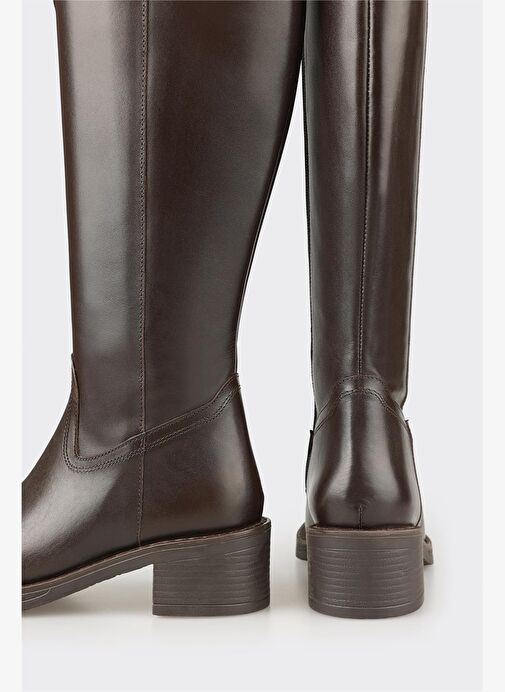Kahve Deri Kadın Çizme - Görsel 5