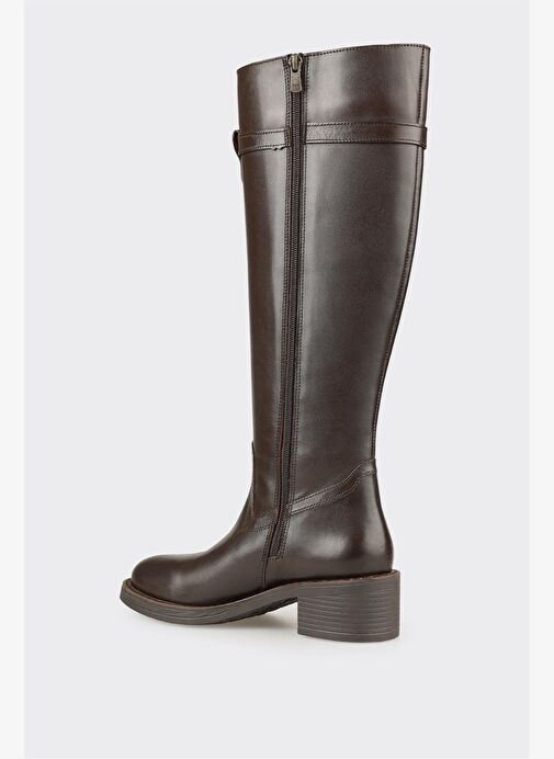 Kahve Deri Kadın Çizme - Görsel 4