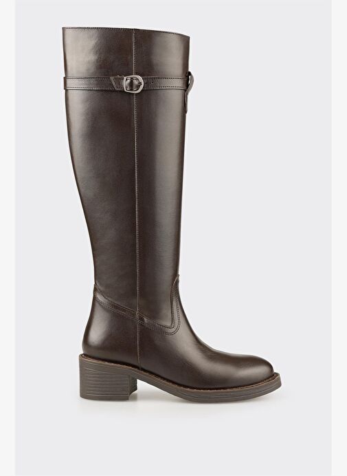 Kahve Deri Kadın Çizme - Görsel 2