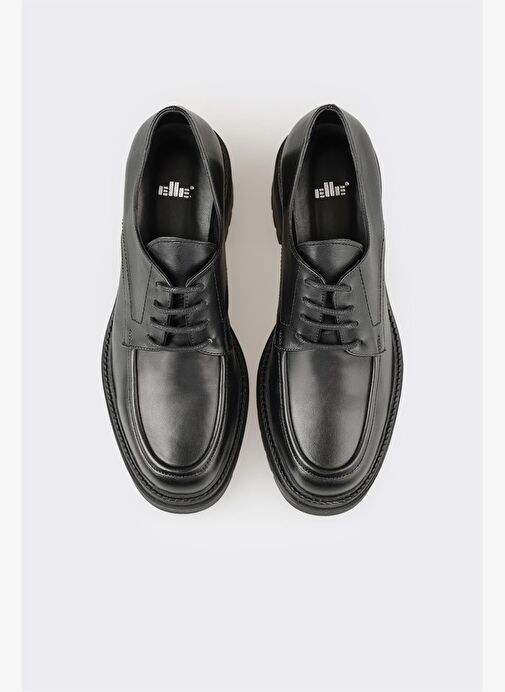 Siyah Deri Kadın Topuklu Ayakkabı - Görsel 5