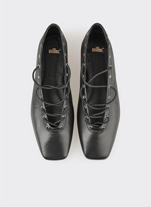 Siyah Deri Kadın Günlük Ayakkabı - Görsel 5