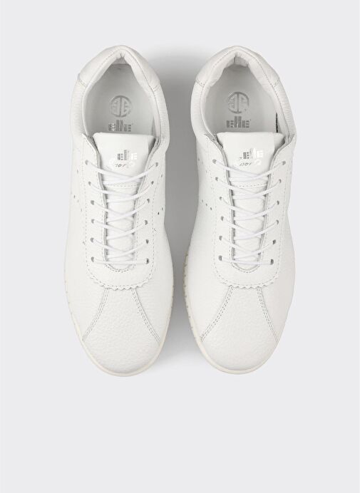Beyaz Deri Kadın Spor Ayakkabı - Görsel 9