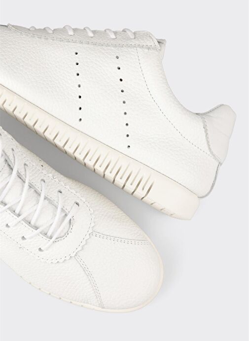 Beyaz Deri Kadın Spor Ayakkabı - Görsel 11