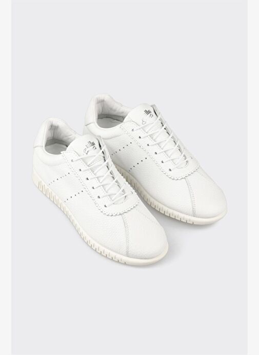 Beyaz Deri Kadın Spor Ayakkabı - Görsel 5