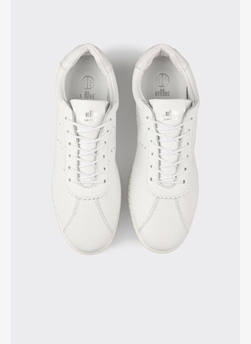 Beyaz Deri Kadın Spor Ayakkabı - Görsel 8