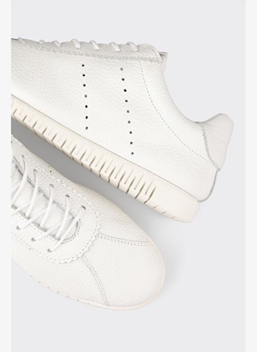 Beyaz Deri Kadın Spor Ayakkabı - Görsel 10