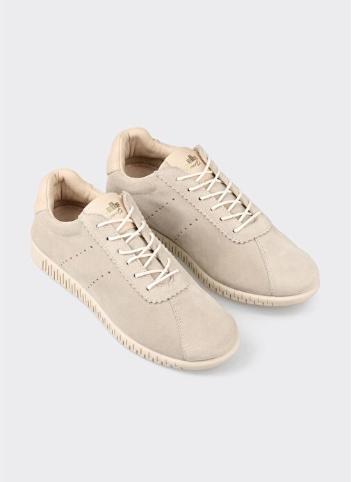 Bej Deri Kadın Spor Ayakkabı - Görsel 10