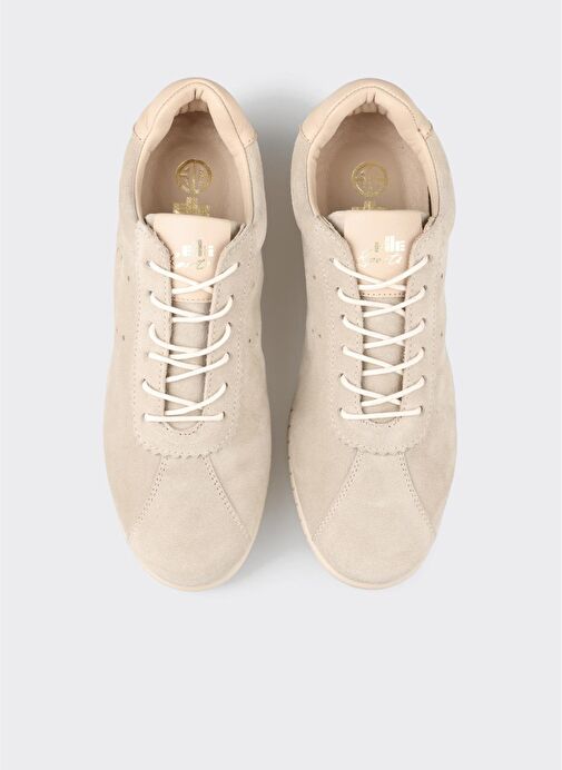 Bej Deri Kadın Spor Ayakkabı - Görsel 2