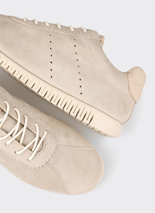 Bej Deri Kadın Spor Ayakkabı - Görsel 4