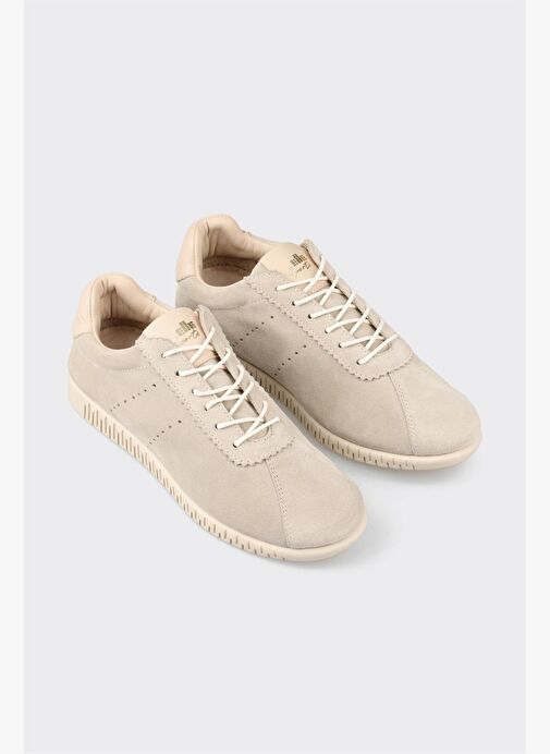 Bej Deri Kadın Spor Ayakkabı - Görsel 3