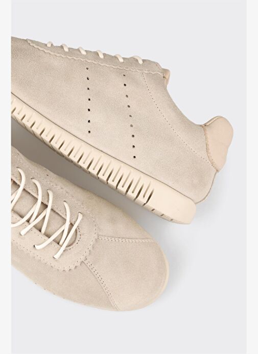 Bej Deri Kadın Spor Ayakkabı - Görsel 9