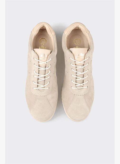 Bej Deri Kadın Spor Ayakkabı - Görsel 8