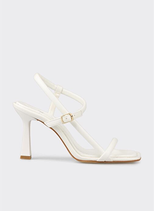 Beyaz Kadın Topuklu Sandalet - Görsel 2