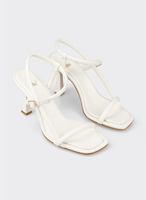 Beyaz Kadın Topuklu Sandalet - Görsel 3