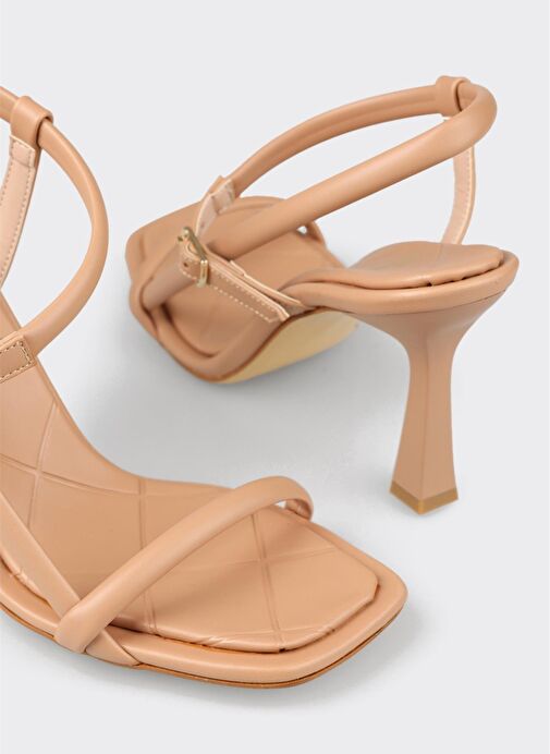 Naturel Kadın Topuklu Sandalet - Görsel 5