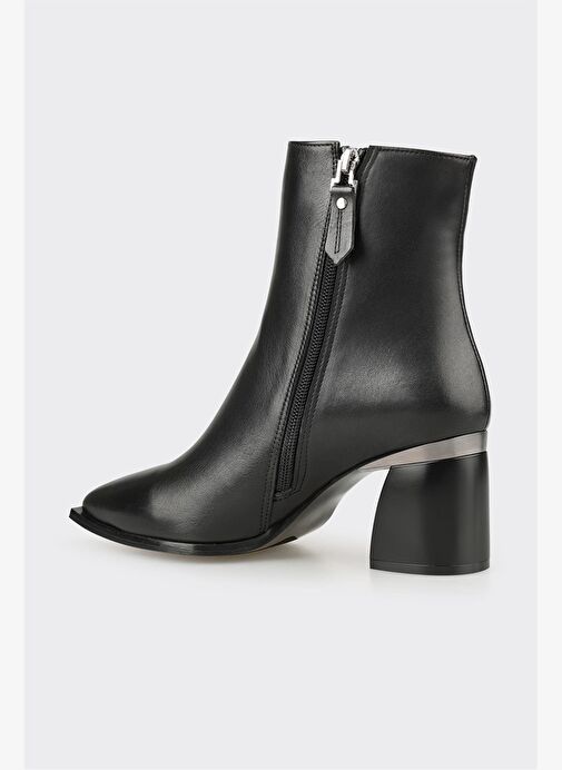 Siyah Deri Kadın Klasik Bot - Görsel 4