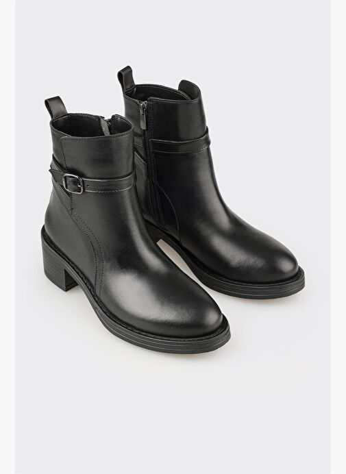 Siyah Deri Kadın Günlük Bot - Görsel 3