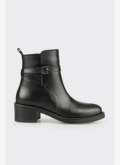 Siyah Deri Kadın Günlük Bot - Görsel 2