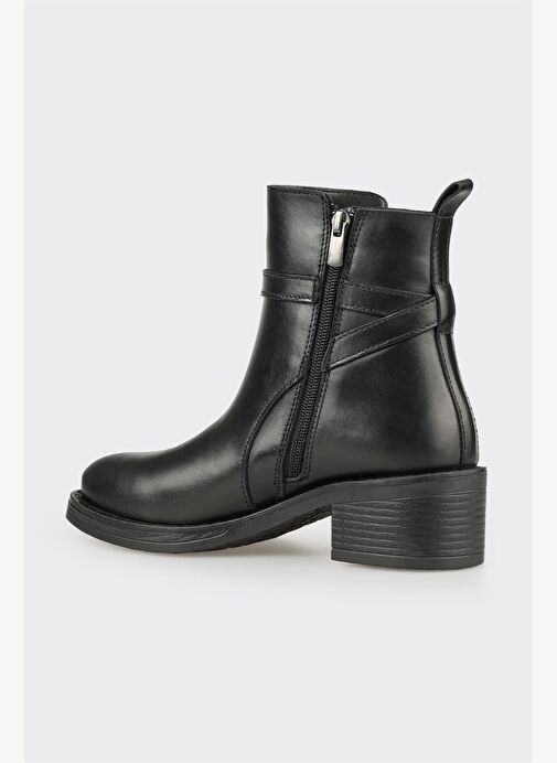 Siyah Deri Kadın Günlük Bot - Görsel 4