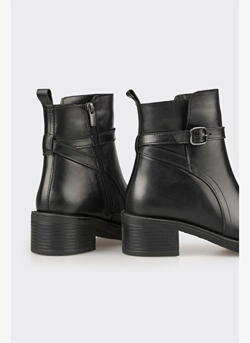 Siyah Deri Kadın Günlük Bot - Görsel 5