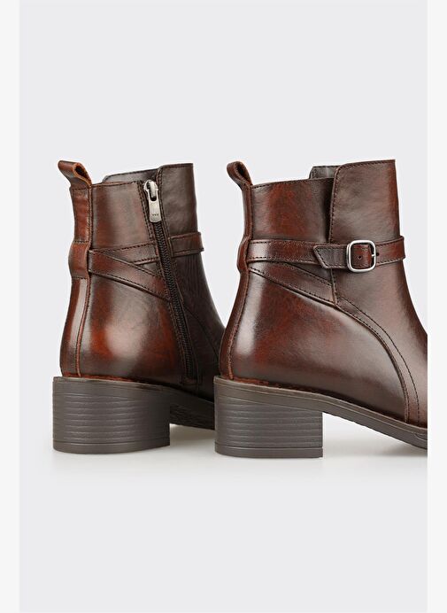 Kahve Deri Kadın Günlük Bot - Görsel 5